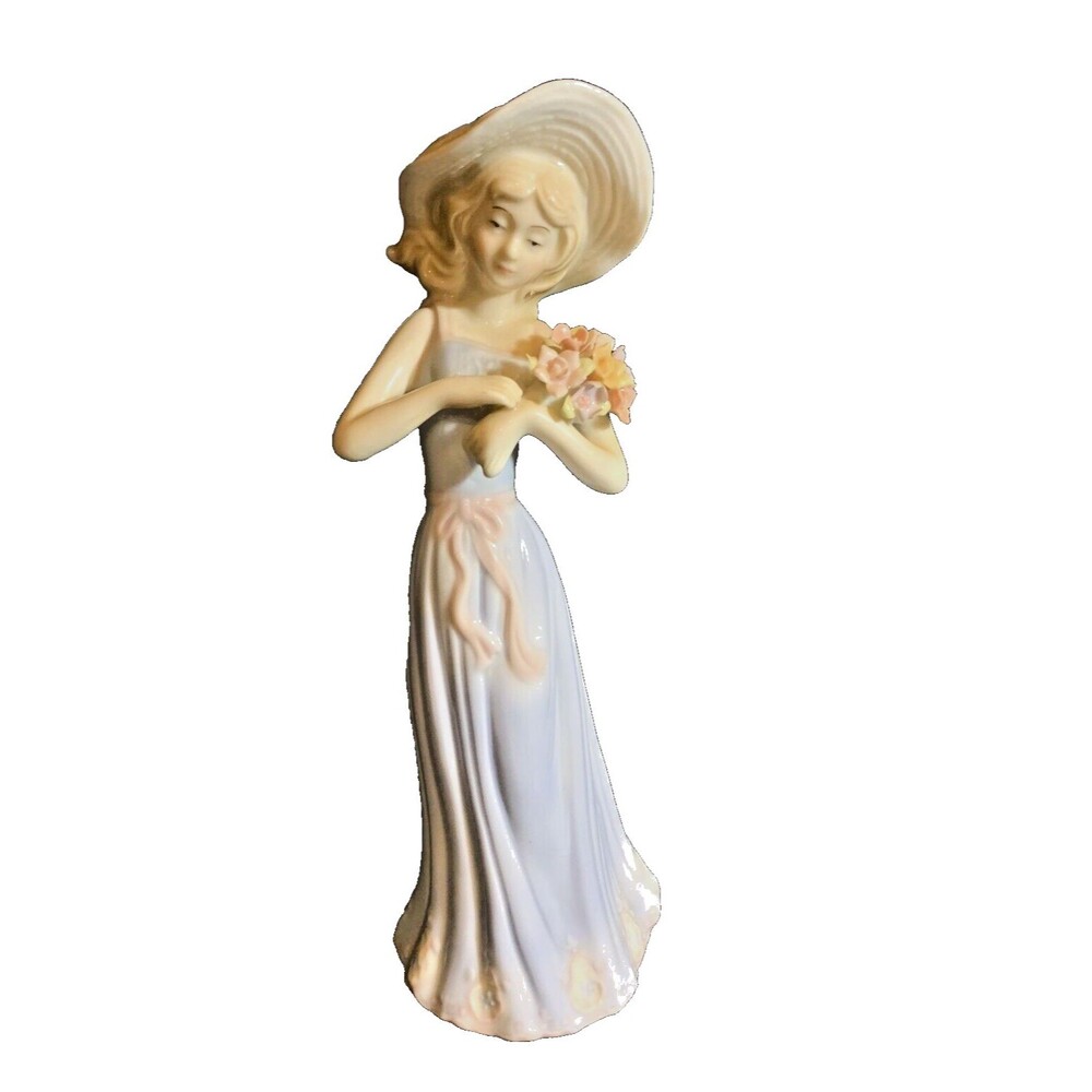 1998 House of Lloyd 8” Gathering Flowers Porcelain Figurine Retired